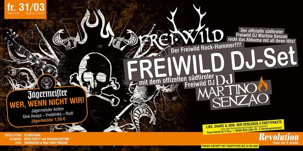 Party Flyer: Freiwild Dj-Set am 31.03.2017 in Teisnach