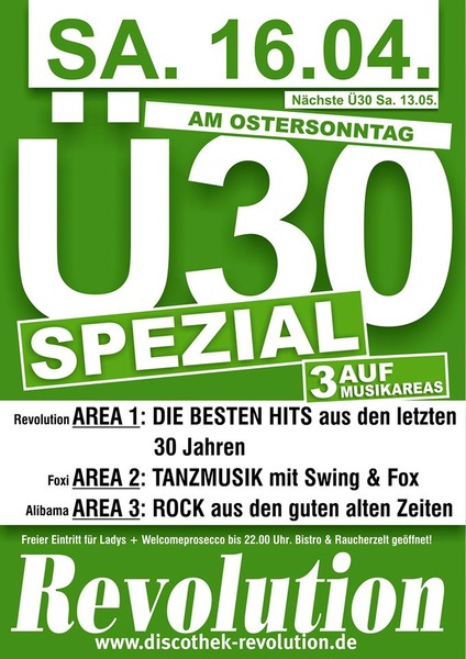 Party Flyer: 30 Spezial am Ostersonntag am 16.04.2017 in Teisnach